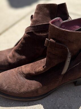 Prada Brown Suede Ankle Booties